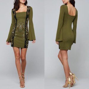 bebe Gorgeous floral beaded mini dress